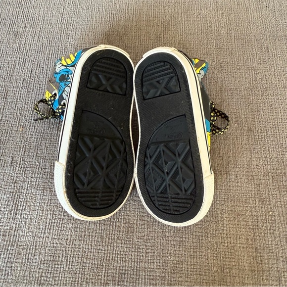 Converse Babies Batman Chuck Taylor All Star High Top Sneakers Black Yellow Sz 4 - Picture 7 of 9